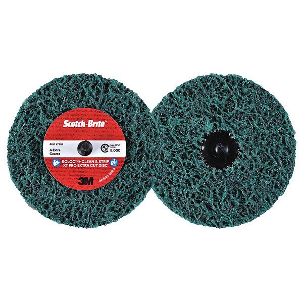 Scotch-Brite 4" dia. Green 100 grit Extra Coarse Aluminum Oxide Quick Change Disc - 61500303419