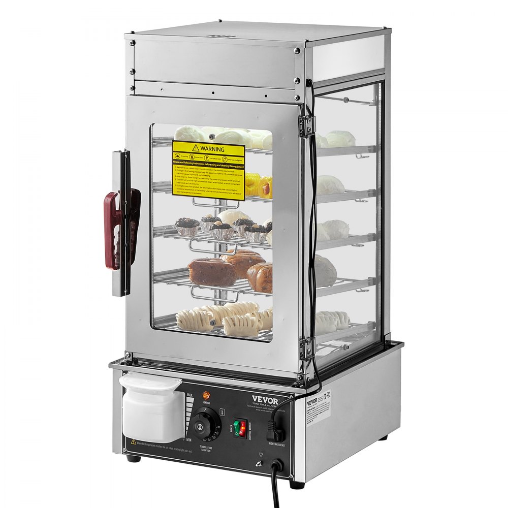 VEVOR Commercial Food Warmer Display 5-Tier Food Steamer Buns Warmer Electric - ZBZSJ5C800W0QMR9OV1