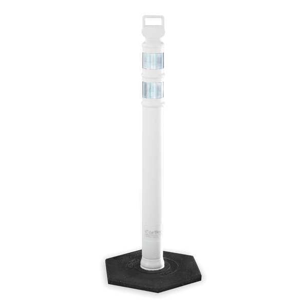 Zoro Select Delineator Post, Polyethylene, High-Intensity Prismatic, 45 in Height, 12 lb, White - 03-747WRBC