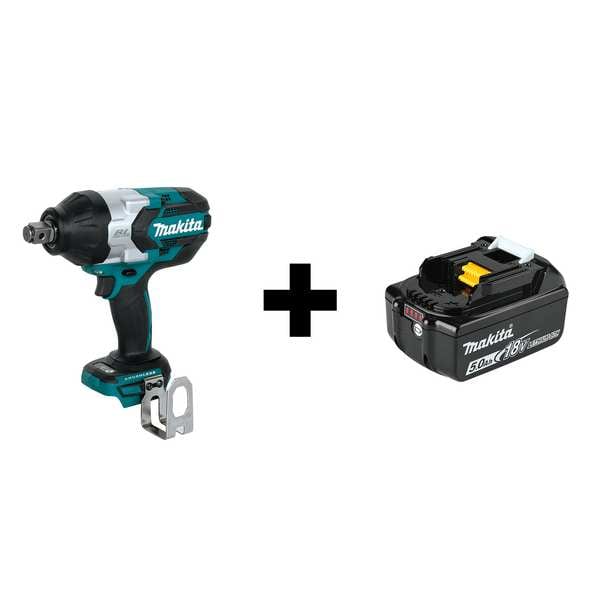 Makita Impact Wrench, 18V DC, Brushless Motor - XWT07Z/BL1850B