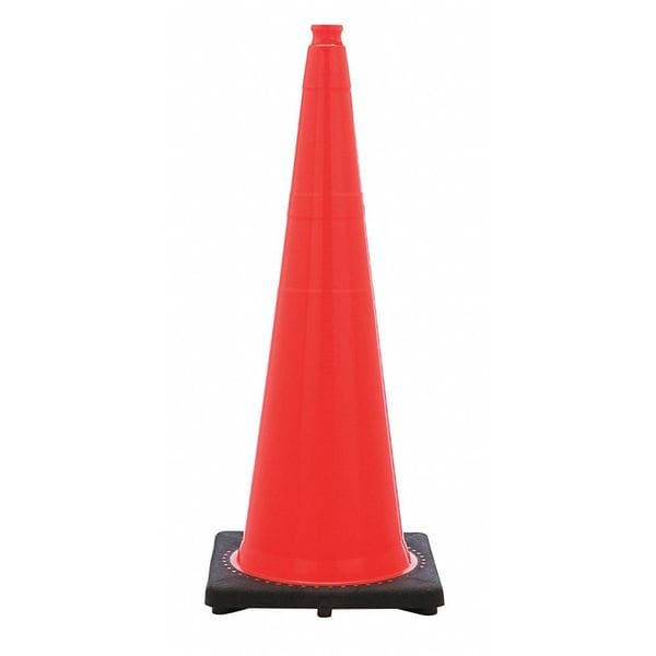 Zoro Select Traffic Cone, PVC, Non-Reflective, 36 in Height, 10 lb, Orange - RS90045CT