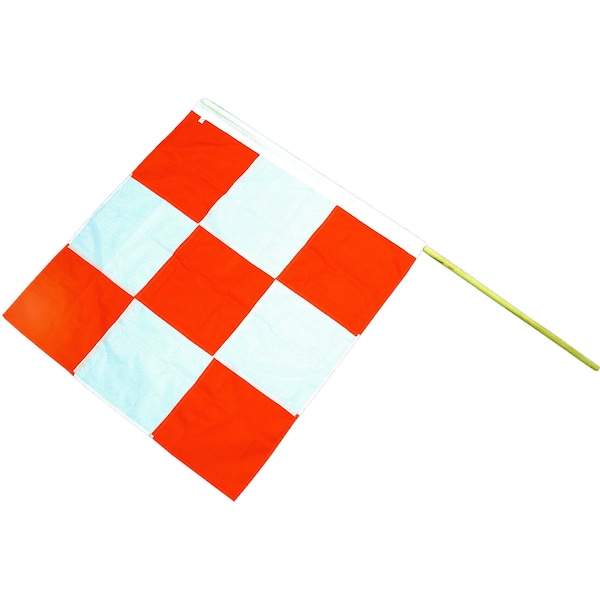 Mutual Industries Heavy Duty Nylon Airport Flag, 36" L, ORANGE/WHITE, POLY, 1 Inch Length - 14977