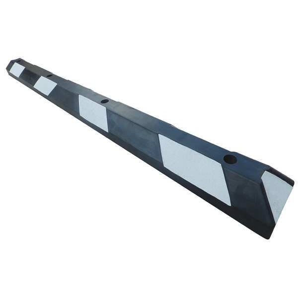 Zoro Select Parking Curb, Rubber, 4 in Height, 6 ft Length, Black/White - 29NH32