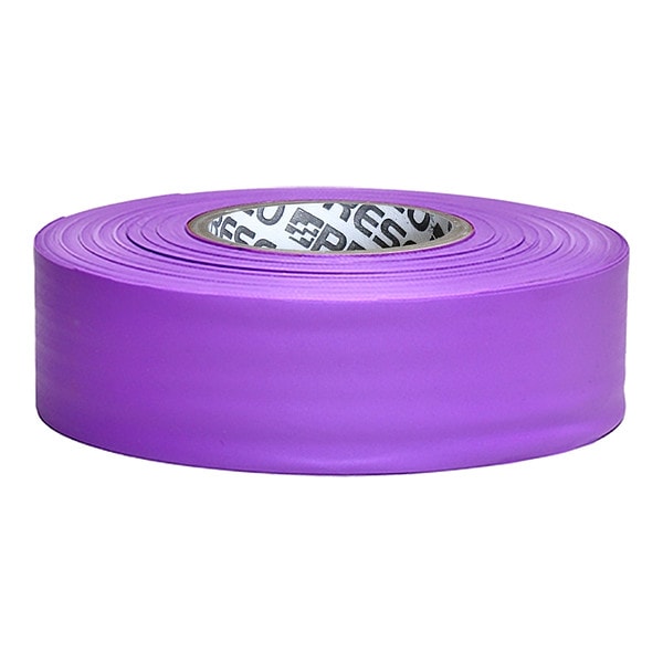 Zoro Select Flagging Tape, No Legend, Purple, 1 3/16 in Wide x 300 ft Length, Vinyl, 2.5 mil - TFPP-200