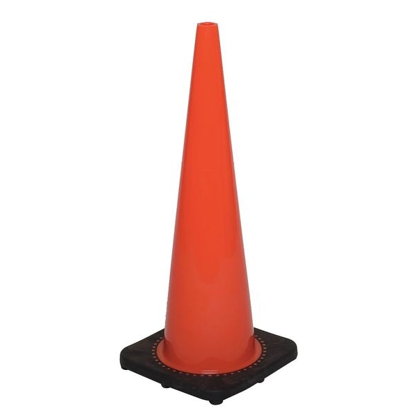 Zoro Select Traffic Cone, PVC, Non-Reflective, 28 in Height, 7 lb, Orange - 6FHC0