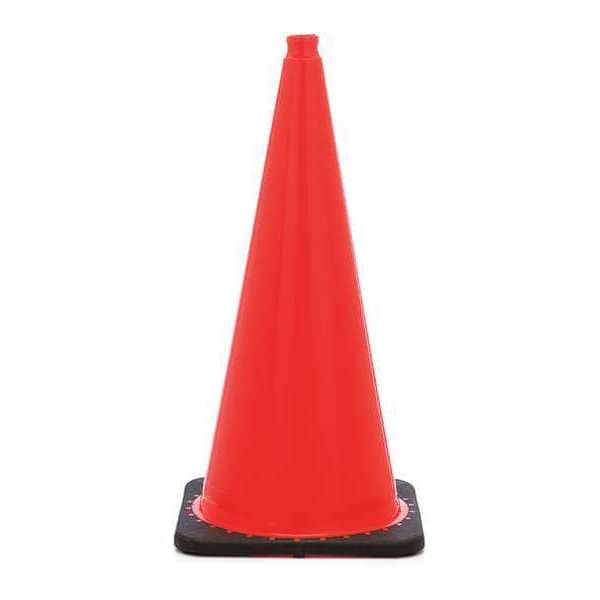 Zoro Select Traffic Cone, PVC, Non-Reflective, 28 in Height, 5 lb, Orange - RS70025C