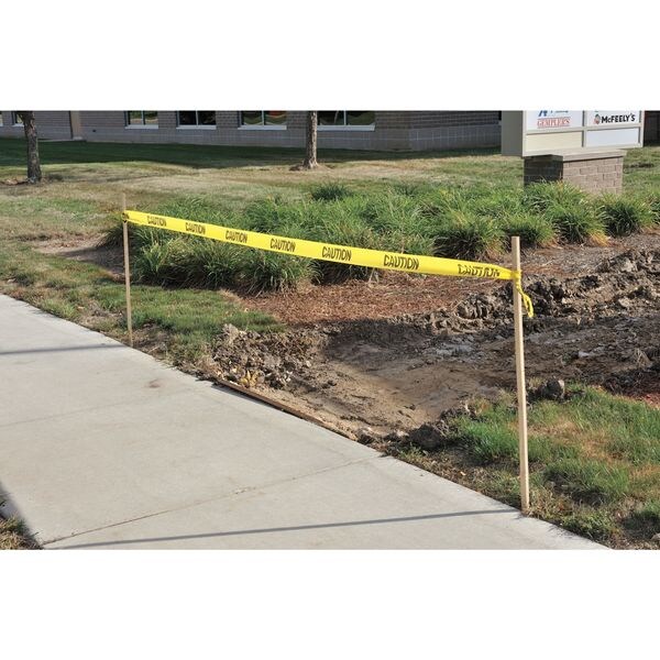 Zoro Select Barricade Tape, Caution, Yellow, 3 in Wide x 1,000 ft Length, Polyethylene, 2 mil - 16000