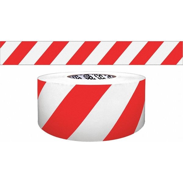 Zoro Select Barricade Tape, No Legend, Red/White, 3 in Wide x 200 ft Length, Polyethylene, 4 mil - B324W18-200