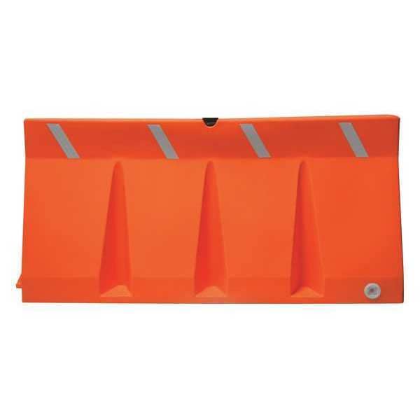 Zoro Select Polycade Traffic Barrier, Plastic, Diamond, 34 in Height, 73 3/4 in Length, 58 lb, Orange - TB-6-10
