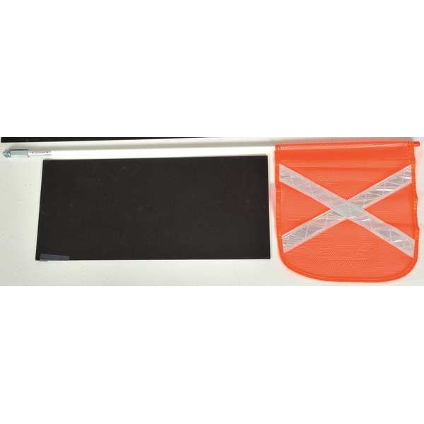Checkers Warning Whip with Reflective X Flag, White Whip, Orange Flag, Pole - FS3X-O