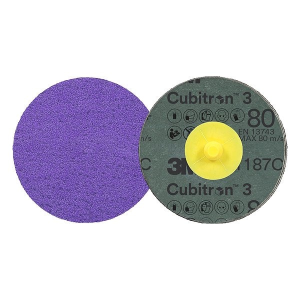 3M Cubitron Quick-Change Disc, Ceramic, 3 in Dia., PK50 - 7100332088