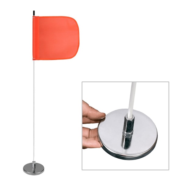 Safetywhips Warning Whip Light Duty Whip with Flag, White Whip, Orange Flag, Fiberglass Whip, Nylon Flag - LWM03-M