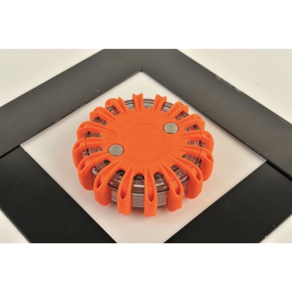Powerflare LED Road Flare, Amber LED, Orange Shell, Polymer, 4 in Length, (1) Battery - PF210-A-O