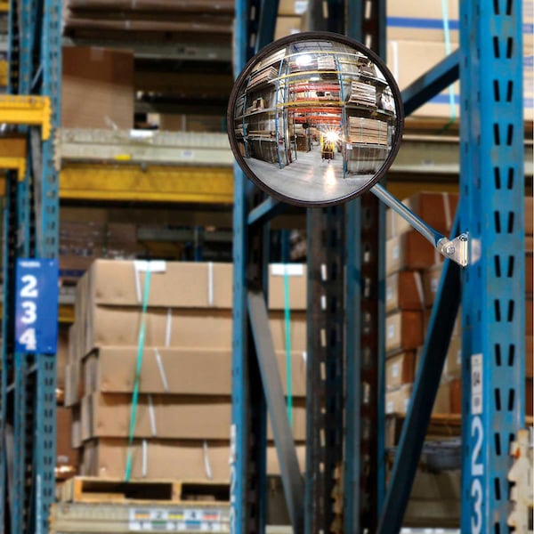 Global Industrial Round Acrylic Clip On Convex Mirror, Indoor, 7 Dia., 160, Viewing Angle - 670562