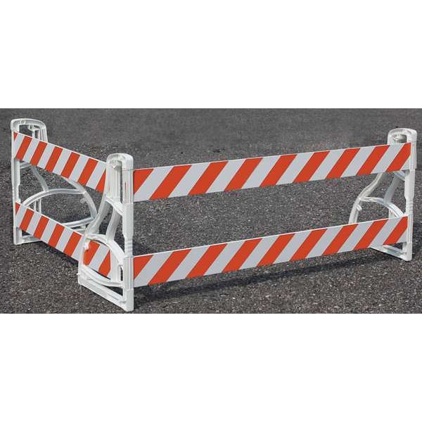 Zoro Select Barricade Leg, Polyethylene, Non-Reflective, 36 in Height, 36 in Length, 6 lb, White - 97-01-1600