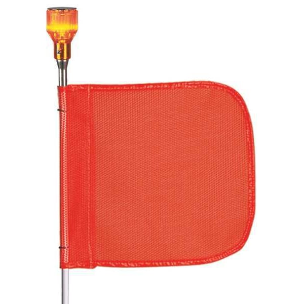 Checkers Warning Whip, White Whip, Orange Flag, Fiberglass Whip, Plastic Coated Nylon Mesh Flag - FS8L-O