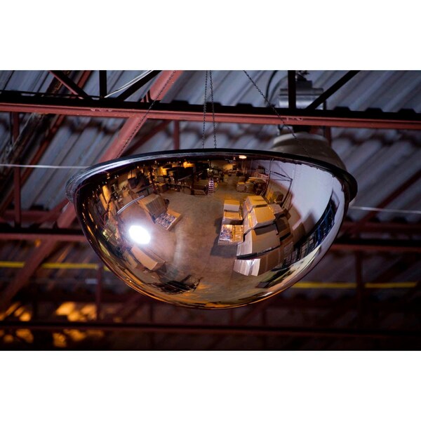 Global Industrial Full Dome Acrylic Mirror W/Steel Back, Indoor, 18 Dia., 360, Viewing - 670544