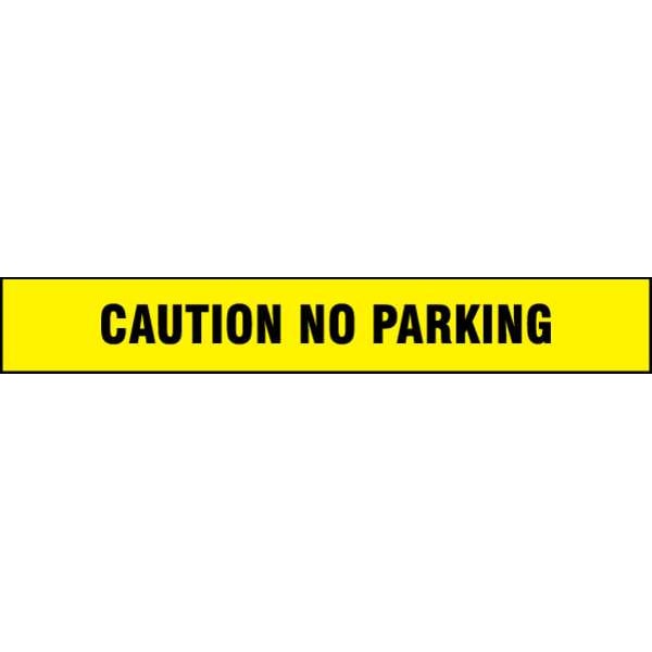 Zoro Select Barricade Tape with Reel, Caution No Parking, Yellow, 3 in Wide x 1,000 ft Length, Polyethylene - B3104Y7-200