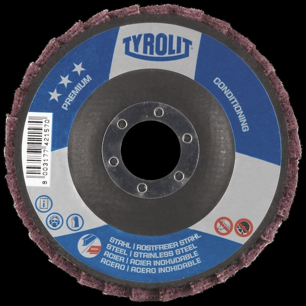 Tryolit Abrasives TYROLIT Premium SCM Surface Conditioning Flap Disc, 4-1/2" x 7/8", Type 27, Medium - 742157