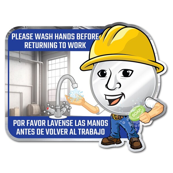 Se-Kure View 23'' W X 15'' H ''Please Wash Hands Before Returning To Work'' Bilingual Mirror - BSM307-M