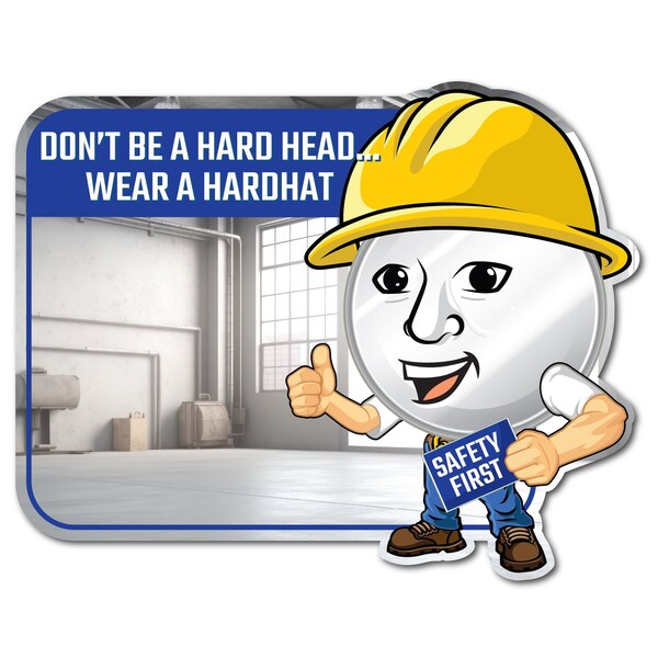 Se-Kure View 23'' W X 15'' H ''Don'T Be A Hard Head. Wear A Hard Hat'' Mirror - SM306-M