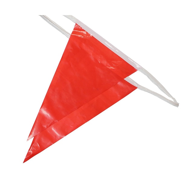 The Brush Man Perimeter Marking Flags - Red, 100 ft Line, 10PK - PENNANT OSHA R
