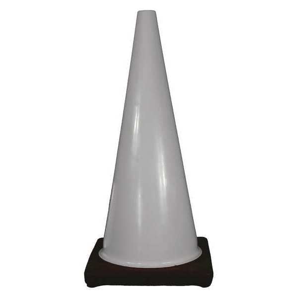 Cortina Safety Products Traffic Cone, PVC, 28 in Height, White - 03-500-66