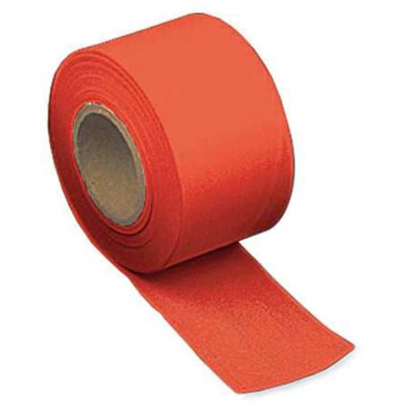 Zoro Select Flagging Tape, No Legend, Red, 2 in Wide x 300 ft Length, Vinyl, 2.5 mil - TF2R300-200