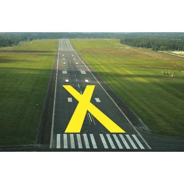 Zoro Select Runway Closure Marker, Polyethylene, 720" Height, 60 ft Length, Yellow - Y10X60