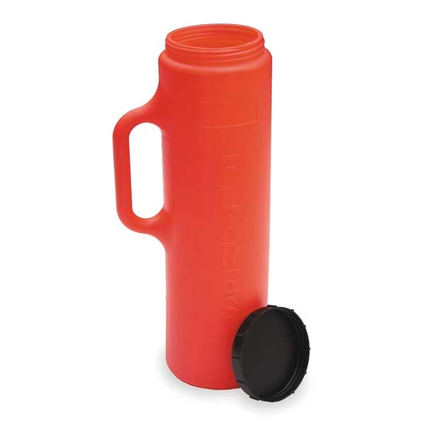 Zoro Select Nonspike Flare Case, Red, Polypropylene, 18 in Length, Screw-On Cap - 95-07-004