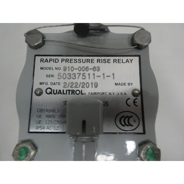 Aumento rápido de presión 480V-CA otros relés - 910-006-63