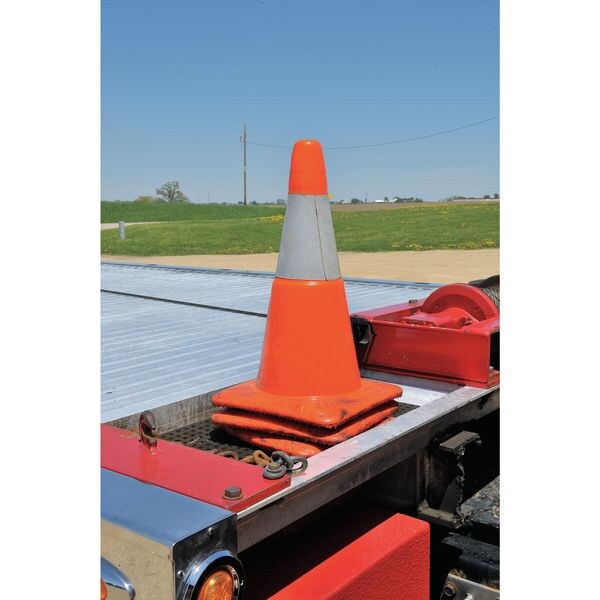 Zoro Select Traffic Cone, PVC, High-Intensity Prismatic, 18 in Height, 3 lb, Orange - 6FHC5