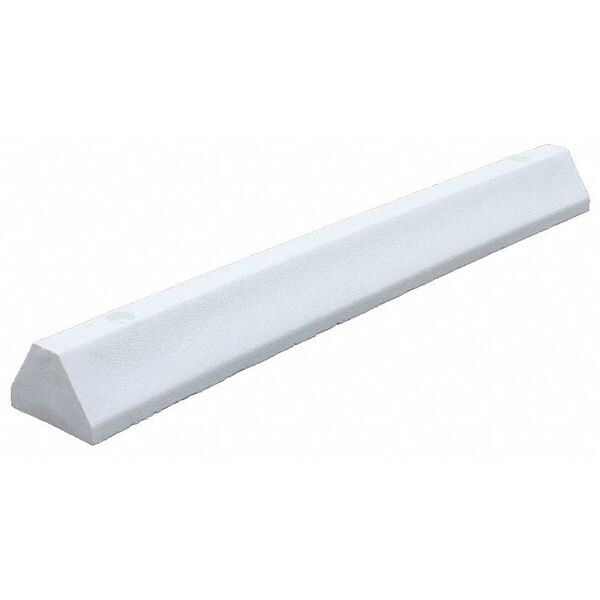 Plastics R Unique Parking Block, Deluxe, 4 ft., White, Spikes - D4PBW-SPIKES
