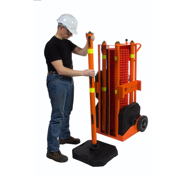 Ideal Warehouse Innovations Barricade System, 55in H x 25in W, Orange - 70-6030