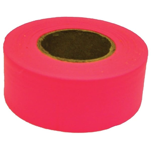 C.H. Hanson Flagging Tape, 150 ft L, 1316 in W, Fluorescent Pink, PVC - 17003