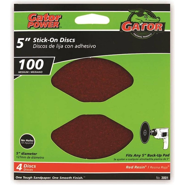 Ali 100 Grit Gator Stick-On Sanding Disc - 5 in. - 558874
