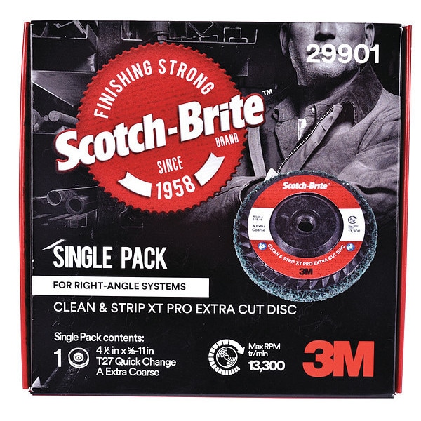 Scotch-Brite 4-1/2" dia. Green 100 grit Extra Coarse Aluminum Oxide Quick Change Disc - 7100176126