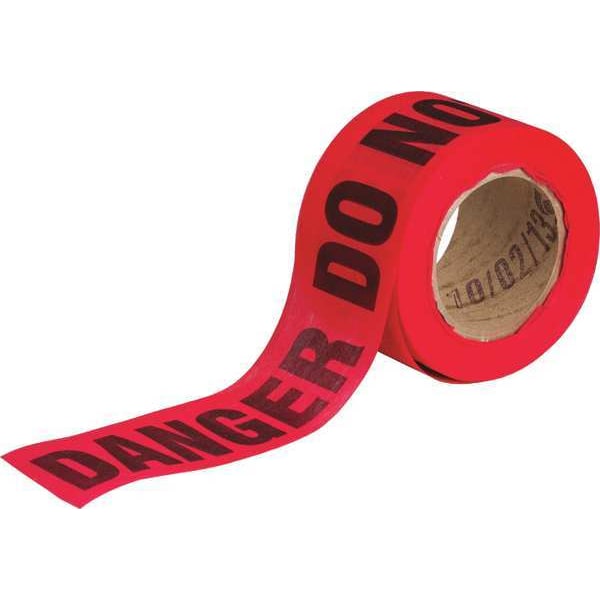 Zoro Select Barricade Tape, Danger Do Not Enter, Red, 3 in Wide x 150 ft Length, Wood Fiber, 6 mil - 91089