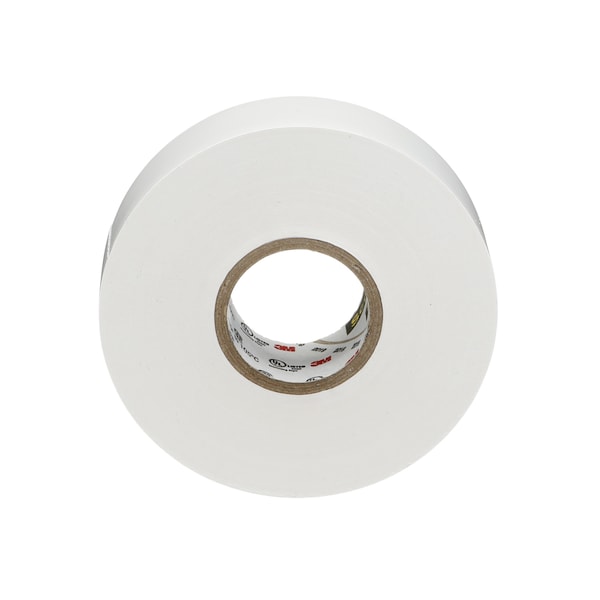 3M Vinyl Electrical Tape, 35, Scotch, 3/4 in W x 66 ft L, 7 mil thick, White, 1 Pack - 10828