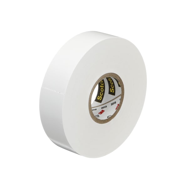 3M Vinyl Electrical Tape, 35, Scotch, 3/4 in W x 66 ft L, 7 mil thick, White, 1 Pack - 10828