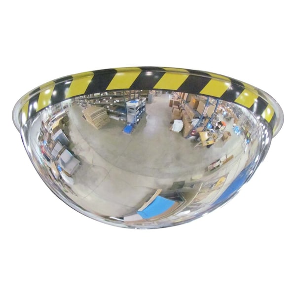 Se-Kure 36 in. Full Dome Mirror, Safety Border - ONV-360-36-SB