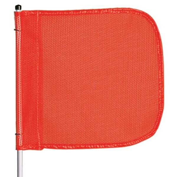 Checkers Warning Whip, White Whip, Orange Flag, Fiberglass Whip, Plastic Coated Nylon Mesh Flag - FS5-O
