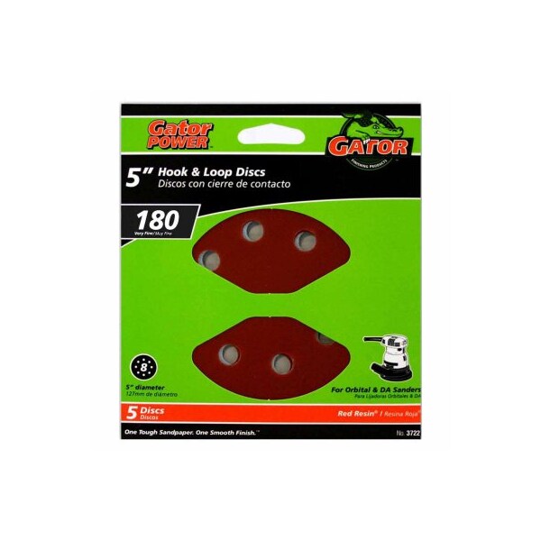 Gator Finishing 5PK 58HoleHL 180G Disc - 3722