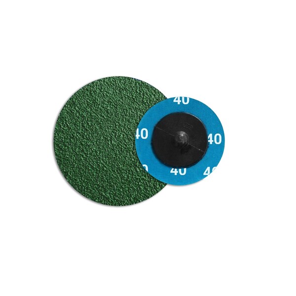 Continental Abrasives 2" 40 Grit Green Zirconia with Grinding Aid  Cloth Reinforced Quick Change Style Disc - Q-ZG2040