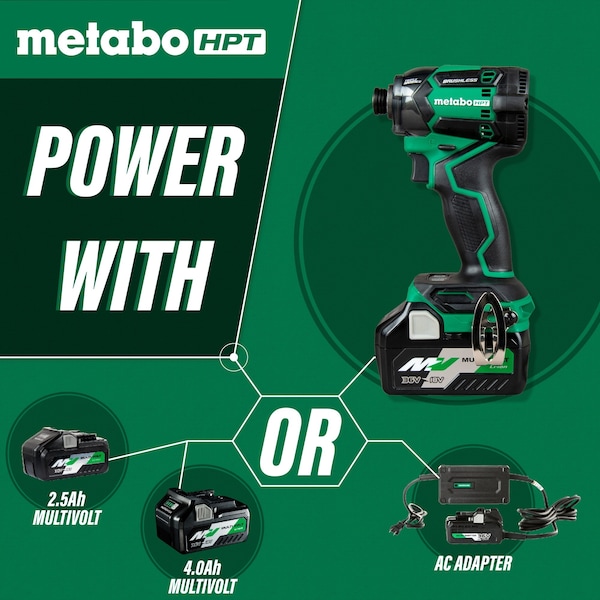 Metabo Hpt 36V 18V MV Cordless Brushless Triple Hammer Bolt  Impact Driver Kit - WH36DCM