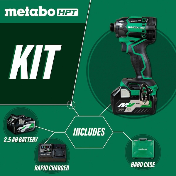Metabo Hpt 36V 18V MV Cordless Brushless Triple Hammer Bolt  Impact Driver Kit - WH36DCM