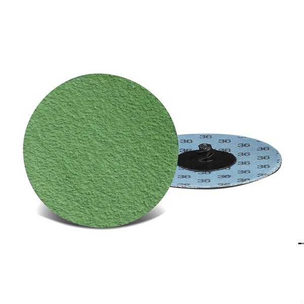 Cgw Abrasives Coated Abrasive Quick-Change Disc With Grinding Aid, 3 in Dia, 36 Grit, Medium Grade, Zirconia Alumi - 59595