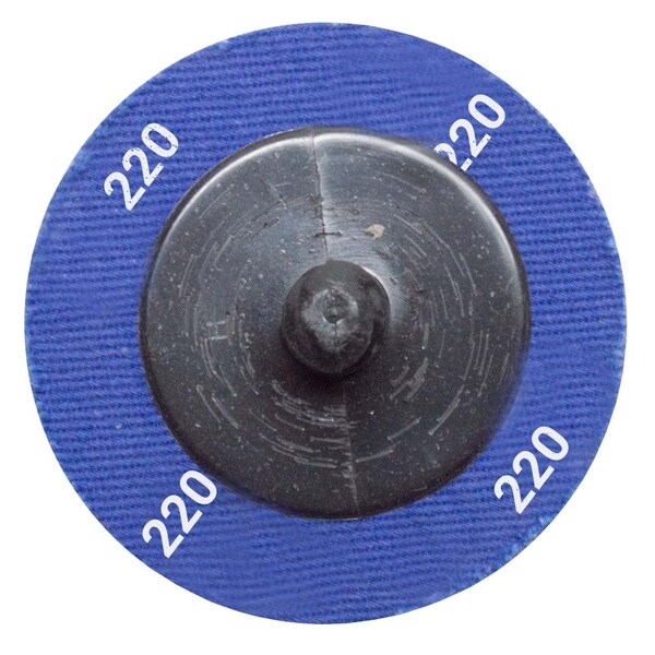 Continental Abrasives 2" 220 Grit Aluminum Oxide Cloth Reinforced Quick Change Style Disc - Q-A2220
