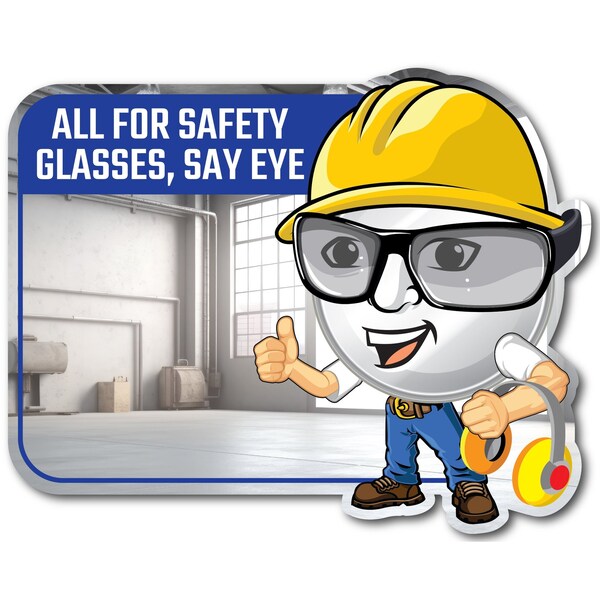 Se-Kure View 23'' W X 15'' H ''All For Safety Glasses, Say Eye'' Mirror - SM302-M