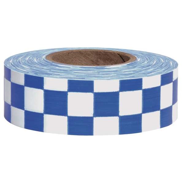 Zoro Select Flagging Tape, No Legend, Blue/White, 1 3/16 in Wide x 300 ft Length, Vinyl, 2 mil - CKWB-200